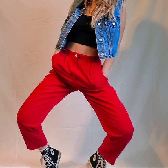 SOLD • vintage cherry red trousers - Picture 4 of 4